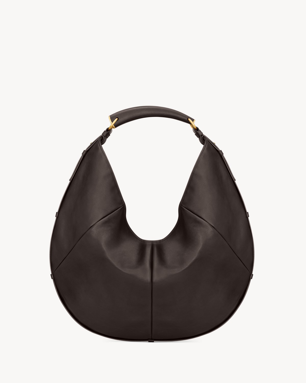Коричневая сумка Saint Laurent Mombasa с мягким корпусом и изогнутой ручкой